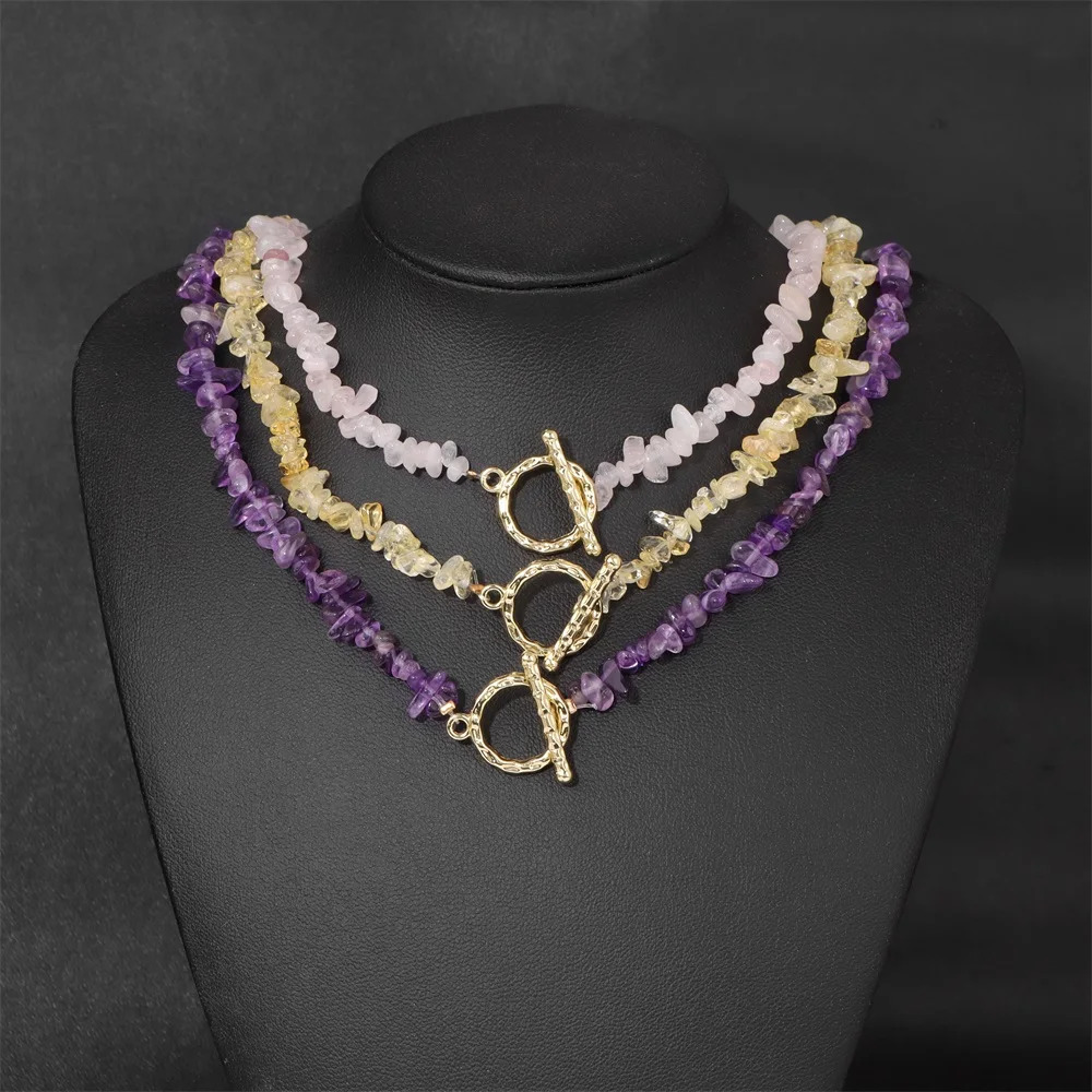 Fashion Summer Stone Choker Necklace Natural Irregular Aquamarine Quartzs Apatite Gravel Beads Necklaces For Women Jewelry Gift 250906