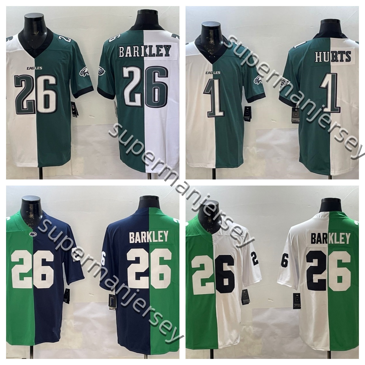 26 Saquon Barkley 1 Jalen Hurts football jersey Stitched Men Women Youth 2025