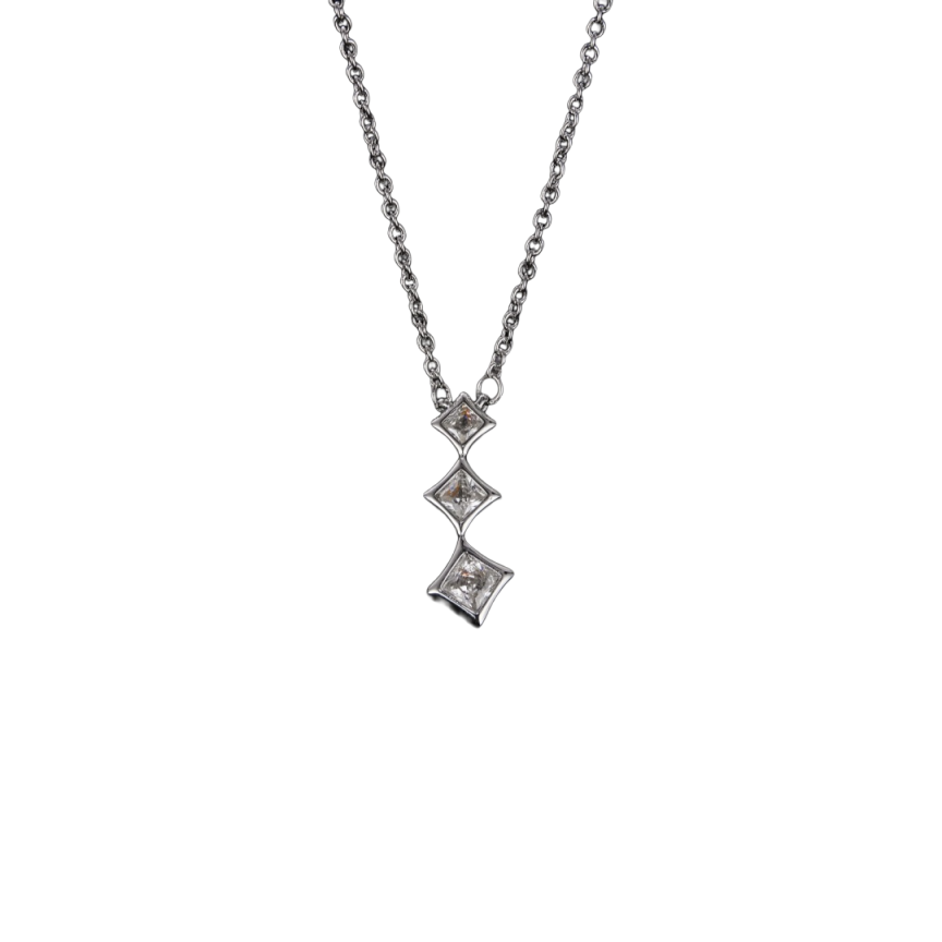 MT 925 Sterling Silver Princess Cut CZ Water Drop Necklace - Premium Women's Jewelry, Dropshipping Available, Fast & Free Shipping