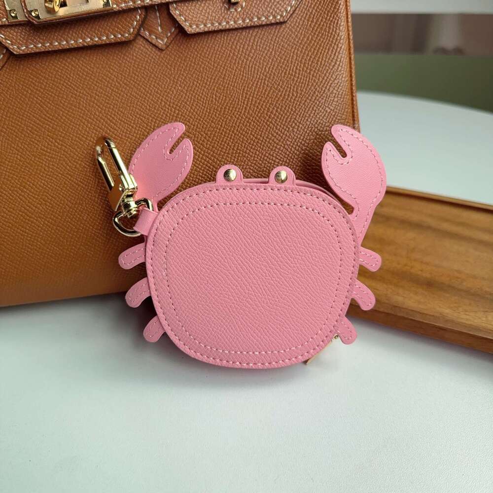 DHEssentials 2025 Winter Crab Bag Ornament, PU Earphone Case/Keychain/Lipstick Coin Purse/Car Decor, 7 Colors, Urban Minimalist, Wholesale