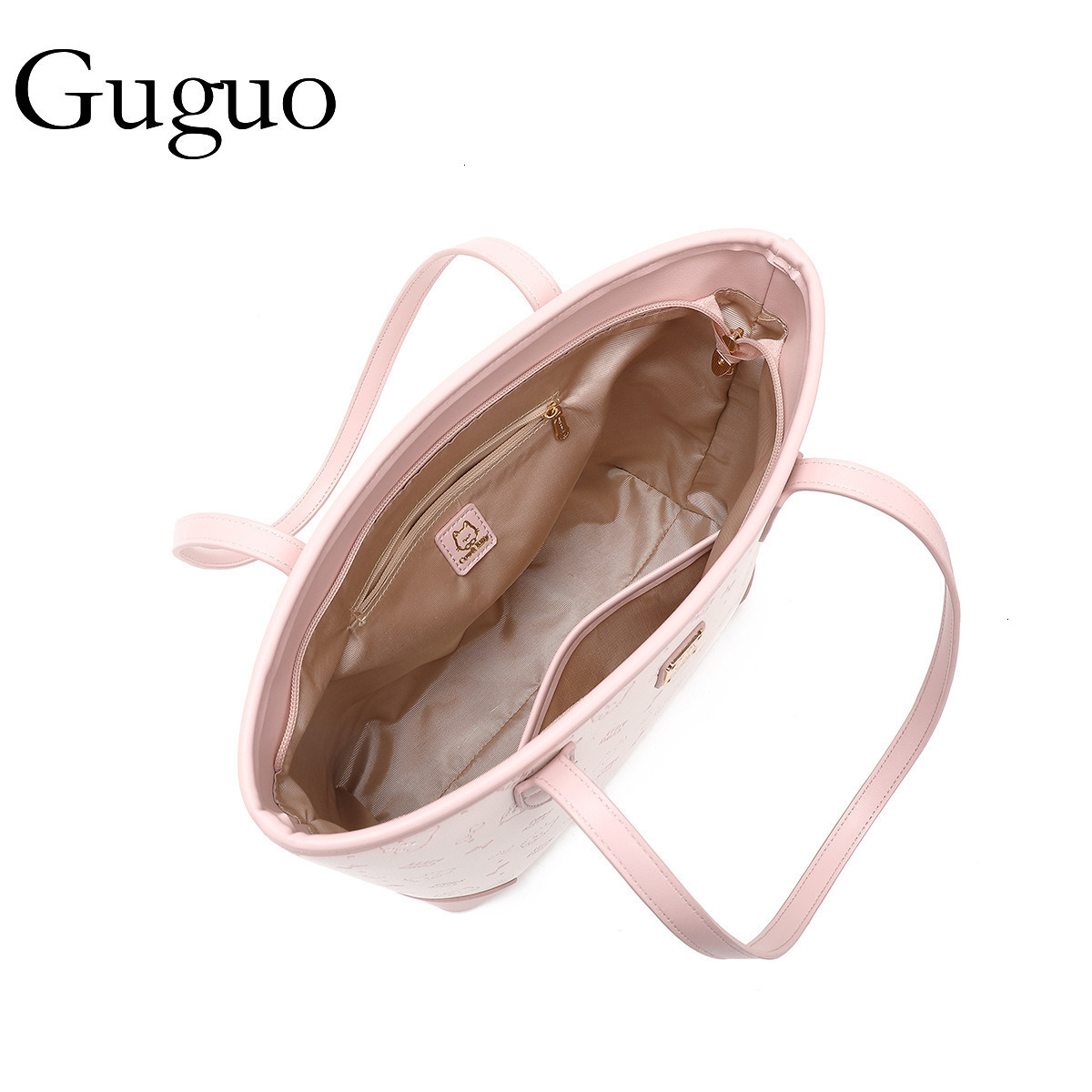 Guguo Free Shipping Designer High-end Shopping 2025 New Cute Cartoon Print Large Capacity Commuter Student Shoulder Tote Bag For Girls