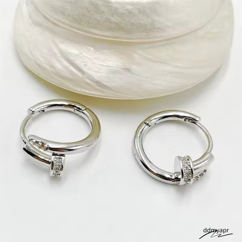 Simple Shiny Crystal Zircon Hoop Earrings For Women Rhinestone Metal Gilding Cartilage Ear Piercing Jewels Girls Gift 250711 Ddmyhome