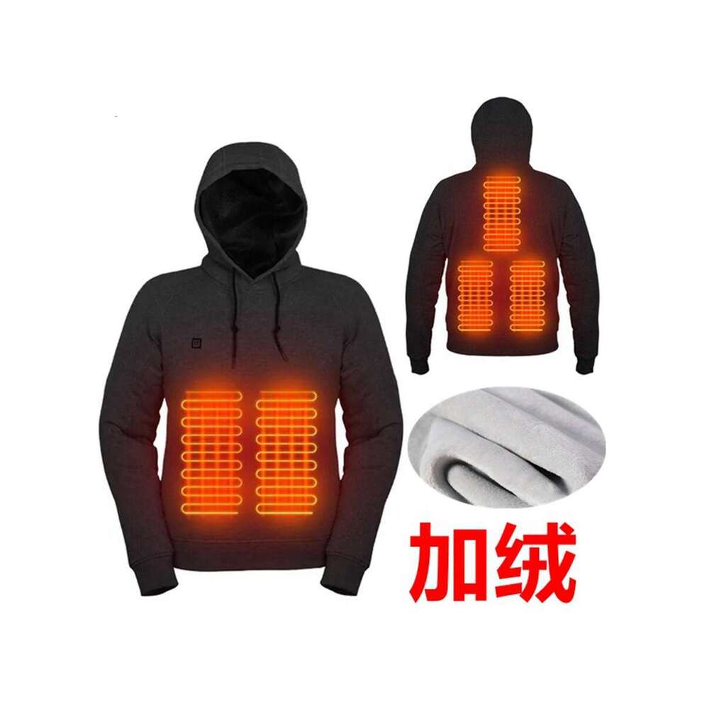 Hoodie jacket coat hoodies tracksuit men Men's USB Heated Fleece-Lined Sweatshirt Warm Outdoor Casual Clothing Electric Hea