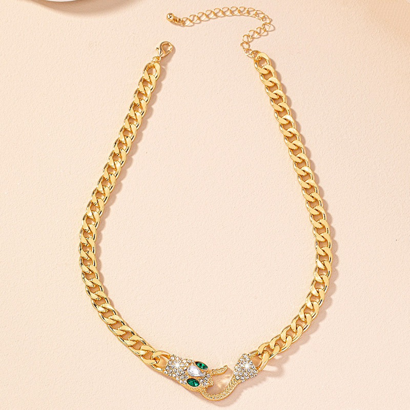 Luxury Brand Designer Jewelry European And American Hip-Hop Fashion Zodiac Snake Pendant Necklace For Women, Internet Celebrity Personality Punk Light
