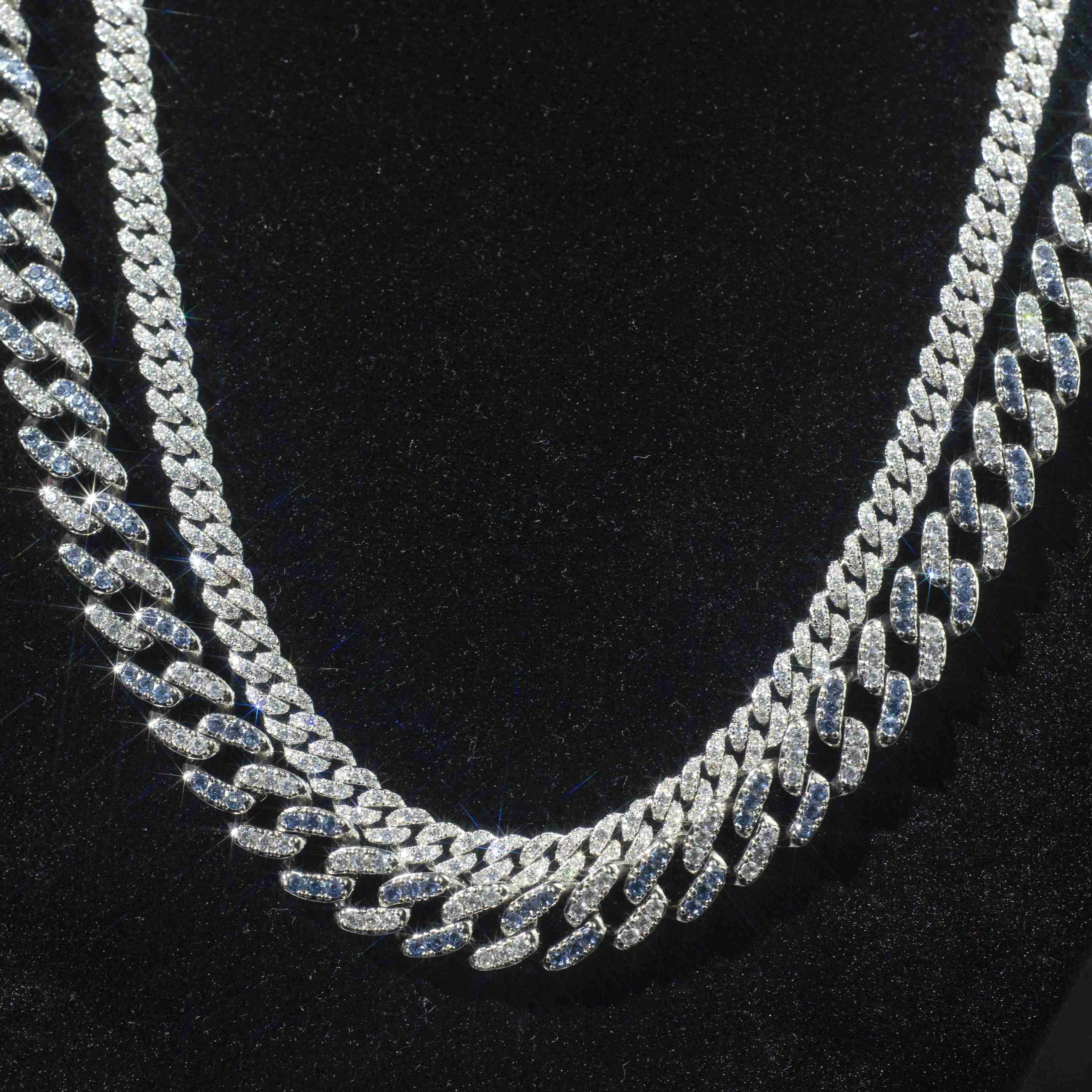 Wholesale Vvs Moissanite Cuban Chain Hip Hop Style Iced Out Round Brilliant Cut Gold Plated 925 Silver Necklace for Men Women