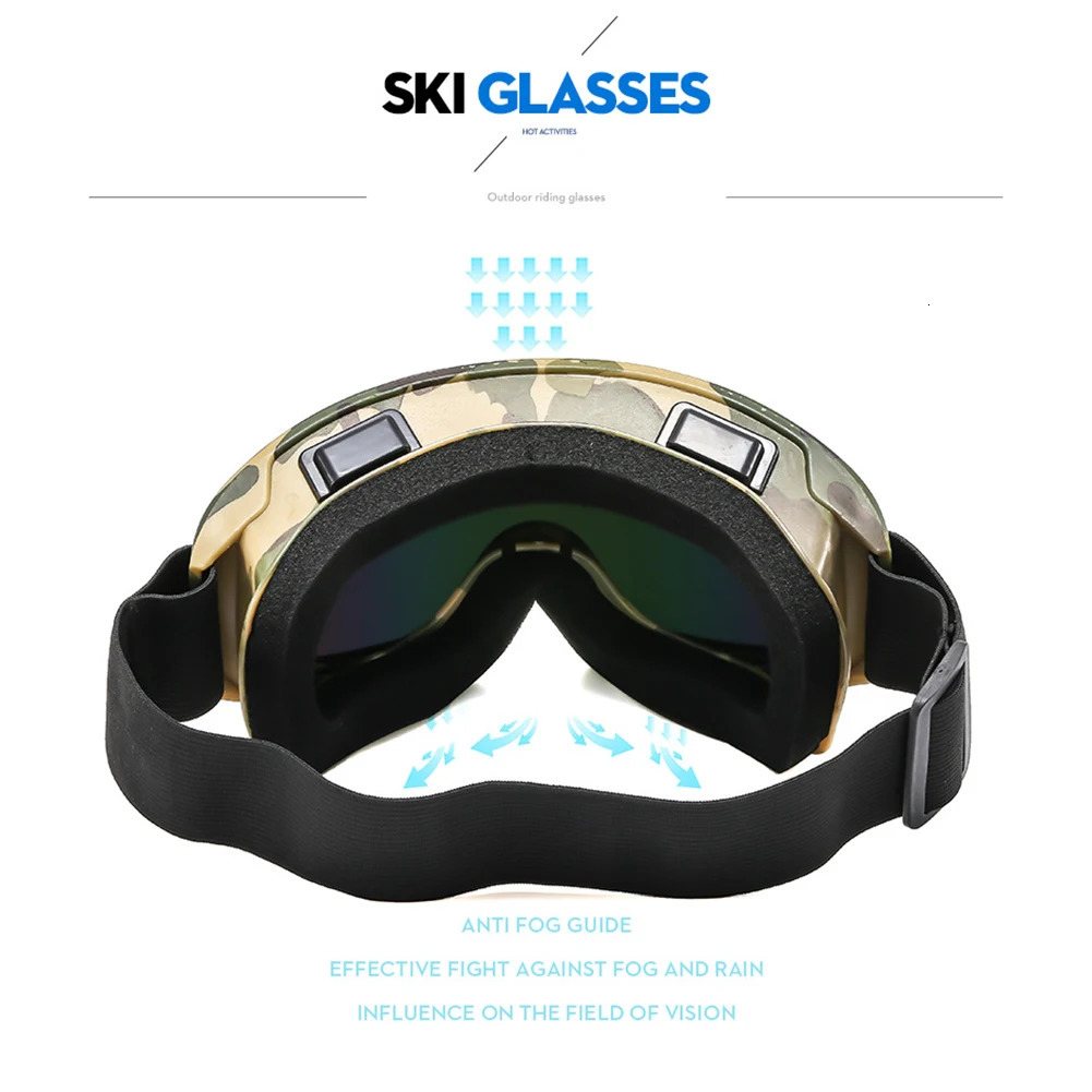 Large Frame Ski Goggles with Colorful Lens AntiCollision AntiGlare Outdoor Sport Snow Snowboard for Snowboarding Skiing 250906