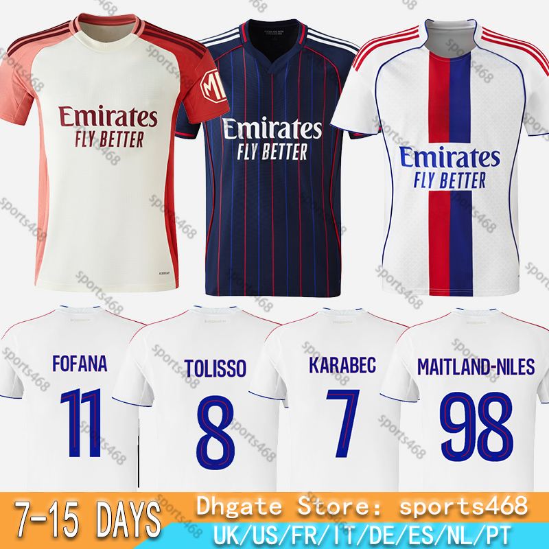 Soccer Jersey 25 26 Lyon home Away Third football shirt short sleeve uniforms 2025 2026 kids Kit tops tee shirts