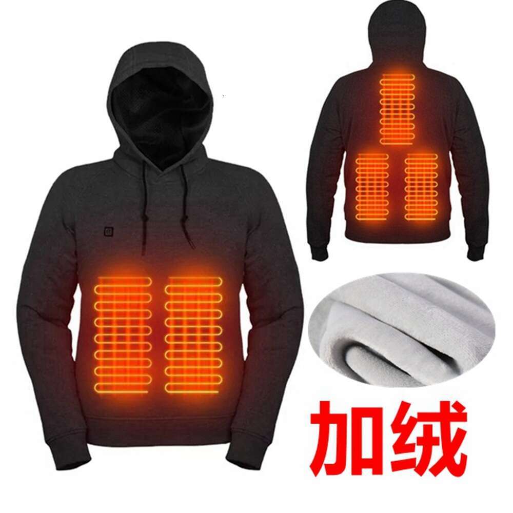 Hoodie jacket coat hoodies tracksuit men Men's USB Heated Fleece-Lined Sweatshirt Warm Outdoor Casual Clothing Electric Hea