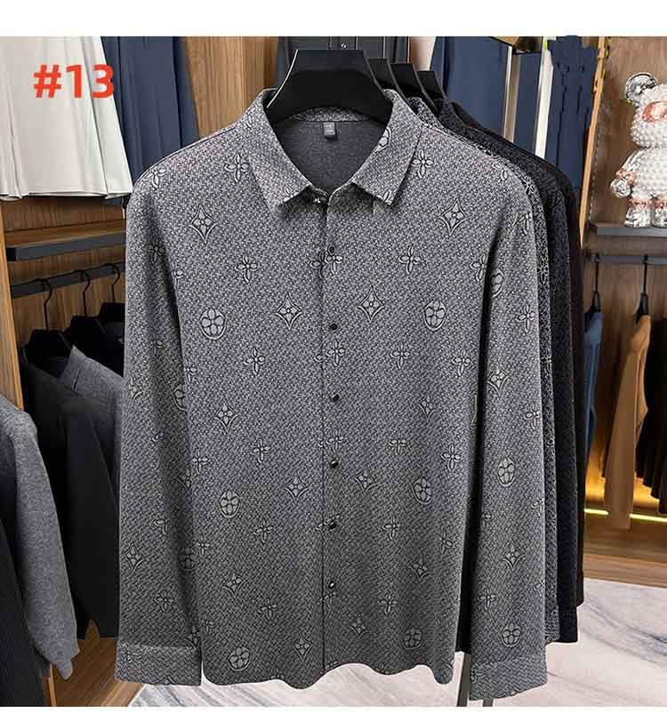 2026 Spring Autumn Long Sleeve Designer Bowling Shirts Men Fashion Geometric Letter Print Button Down Dress Shirt Man Casual Shirt PLUS Asian size M-XXXL