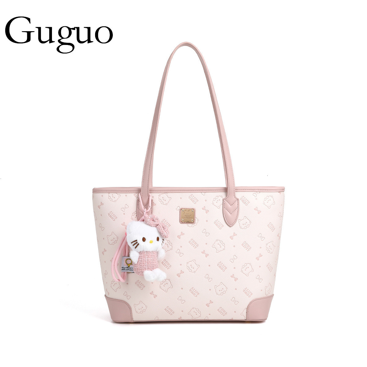 Guguo Free Shipping Designer High-end Shopping 2025 New Cute Cartoon Print Large Capacity Commuter Student Shoulder Tote Bag For Girls