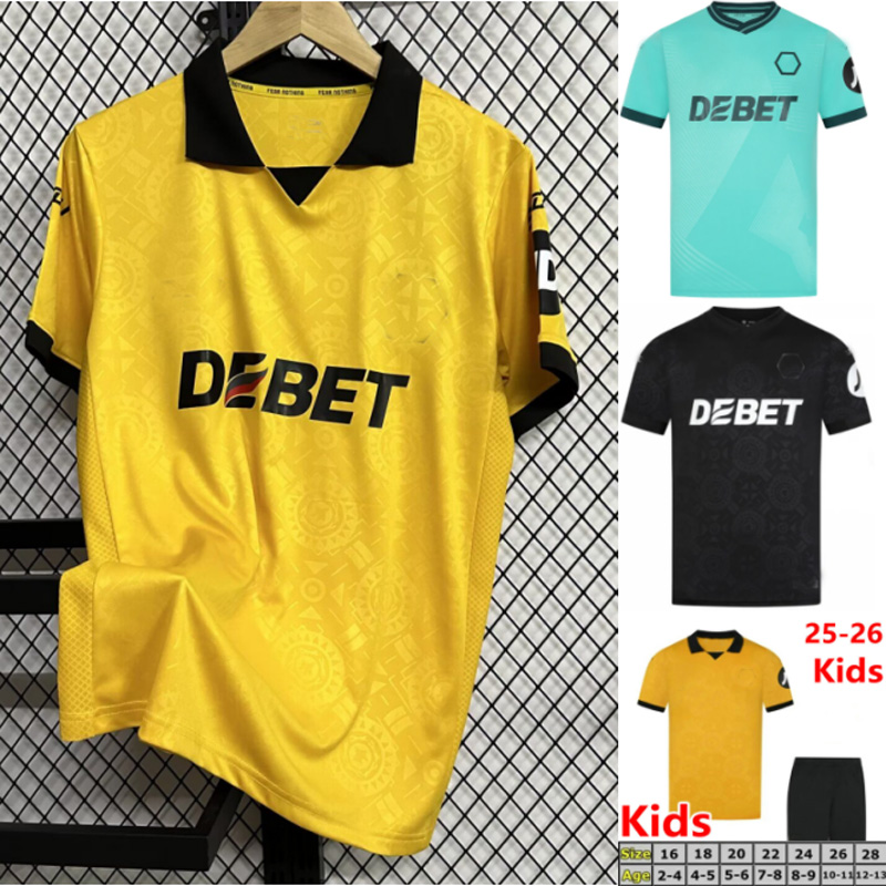 25 26 STRAND LARSENWolves Soccer Jerseys HEE CHAN J. ARIAS Football Shirts 2026 2025 WoLvErHaMpToNes Home AWAY JOAO GOMES BELLEGARDE GONZALEZ Men Kids uniforms