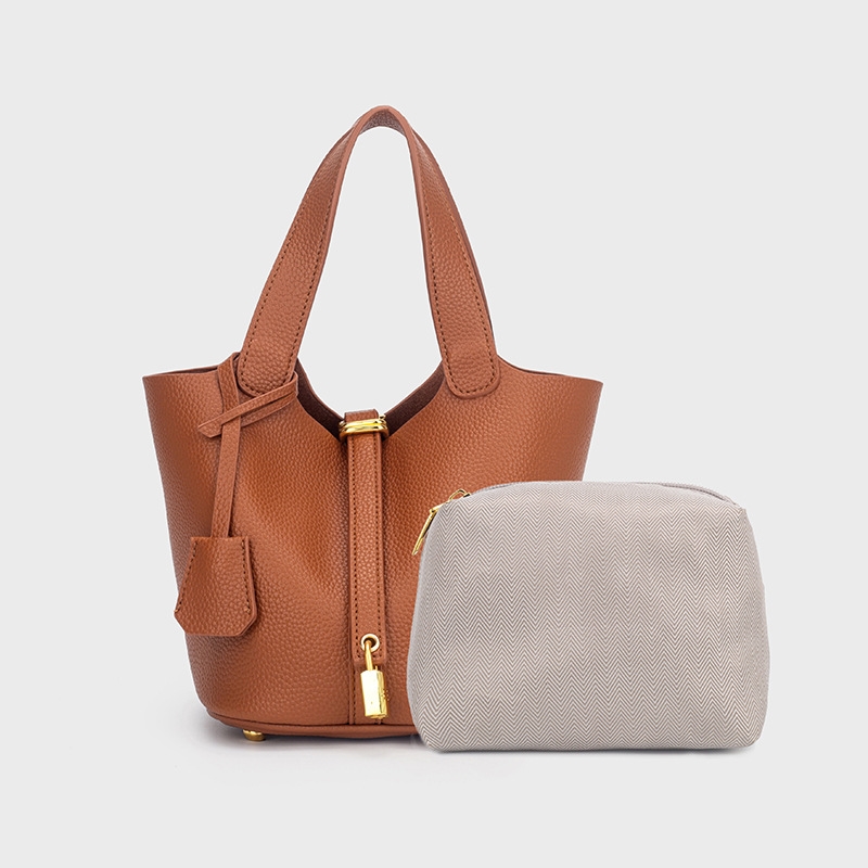 Free shipping fashionable women's handbag simple bucket bag steamed bun mother bag fashionable and versatile women's bag