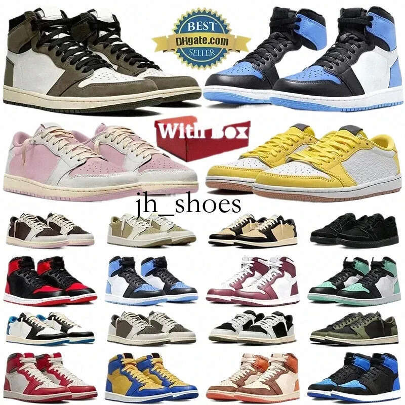 With Box 4 4s Basketball 3 3s Men Designer Shoes 1 Sneakeres Canary University Blue Court Purple Reverse Mocha White Cement Black Cat Thunder j1 Casual Trainers