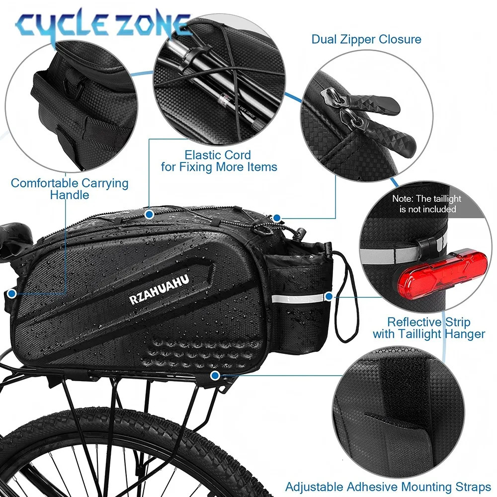 Large Capacity Bicycle Bag Bike Rear Seat Bag Multifunctional Shoulder Handbag Rack Bags Waterproof Cycling Seat Saddlebag 10L 250906
