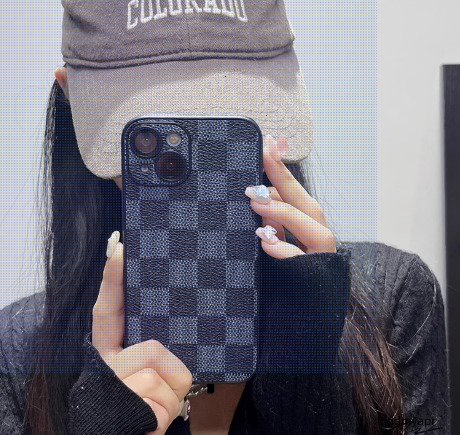 Phone Grid, Trendy Leather, Suitable For All-Inclusive Protective Case, Men's And Women's High-End Checkerboard 250711 Ddmyhome