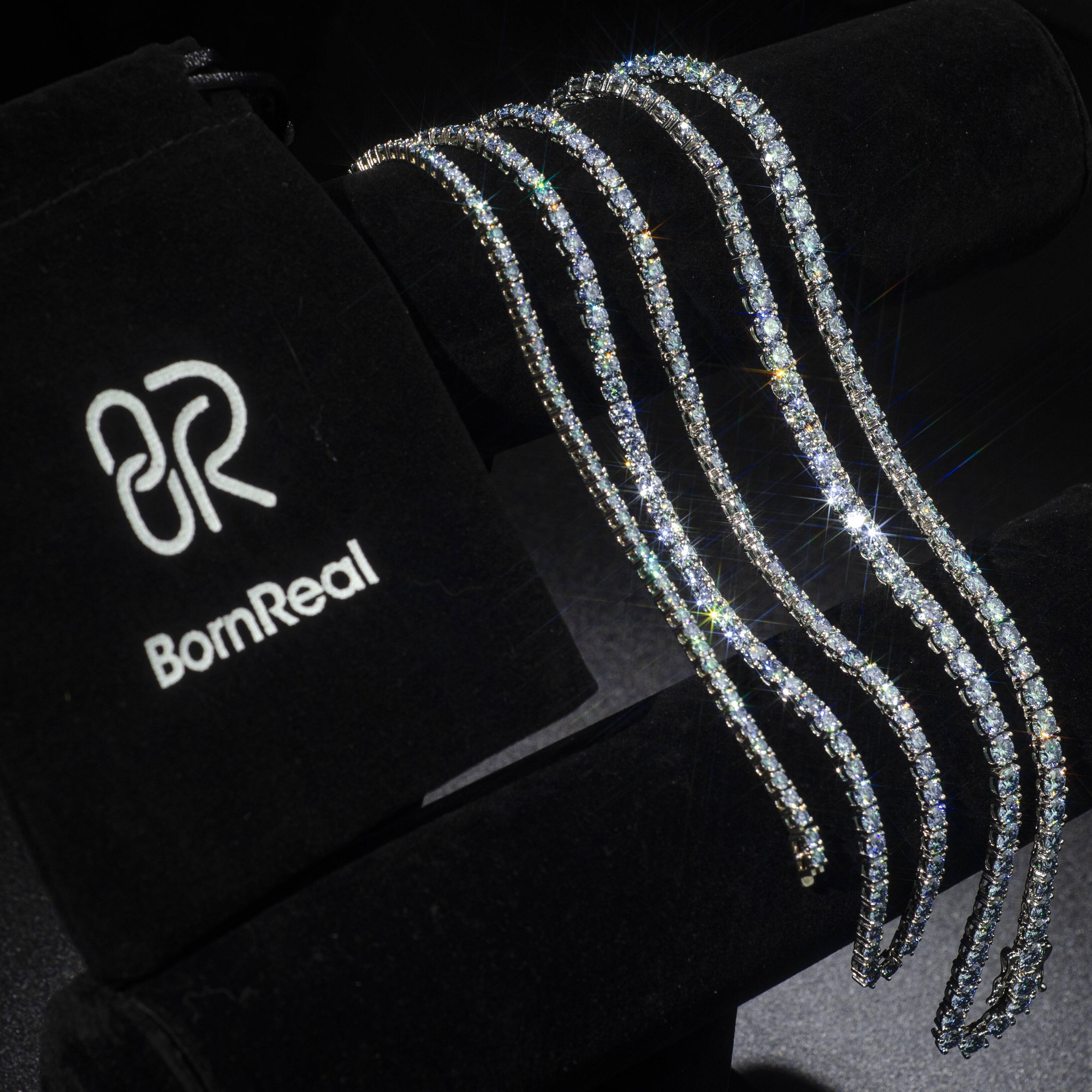 Stylish Accessory Wholesale Custom Made Iced Out VVS Moissanite Diamond Tennis Chain Bracelet 4mm Fine Jewelry