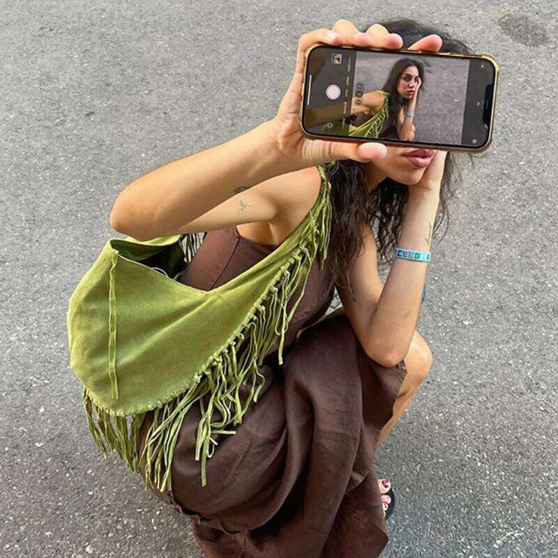 Bohemian Style Shoulder Women 2025 Trend High Quality Faux Suede Tassel Tote Bag Large Capacity Fashion Designer Female Bags