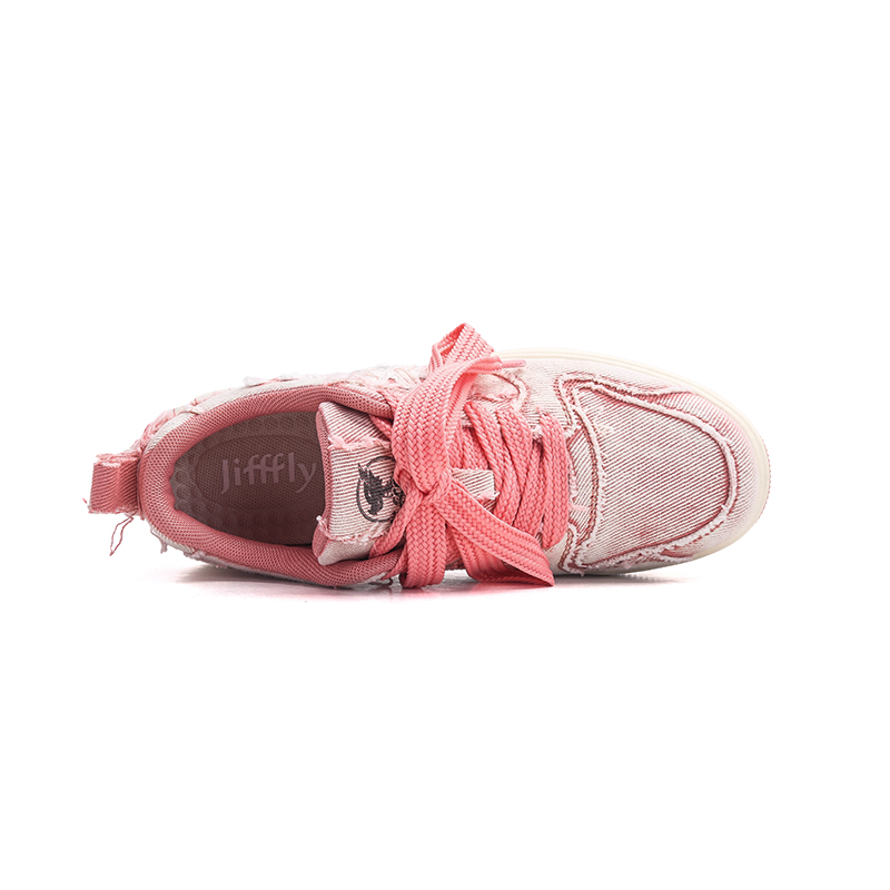 Pink women's board shoes versatile trendy shoes casual height increasing sports shoes autumn new denim breathable fashionable casual sports shoes