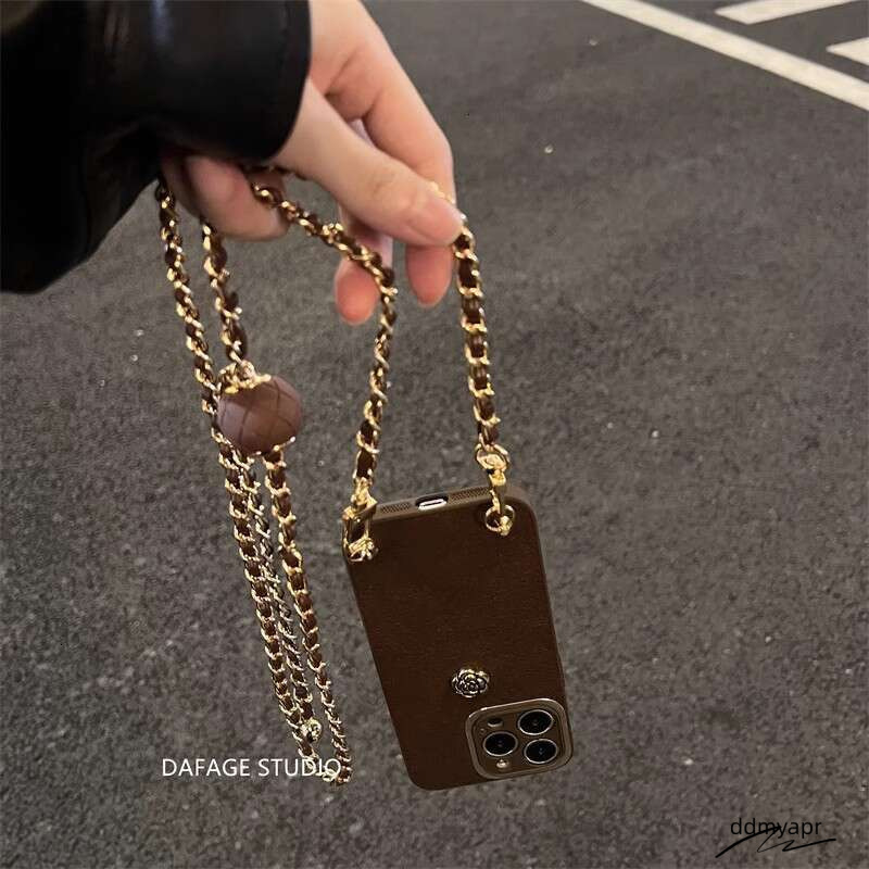 Camellia Golden Ball Suitable For Apple 15 Pro Max Phone Case 12 13 Women Iphone 14 Crossbody 11 Trendy Ddmyhome Ddmyhome