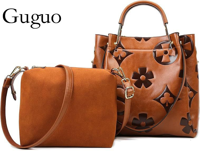 Guguo Free Shipping New Shopping Bucket For Women High-end Feel Fashionable Embossed Shoulder Office Commuter Bag Z260224