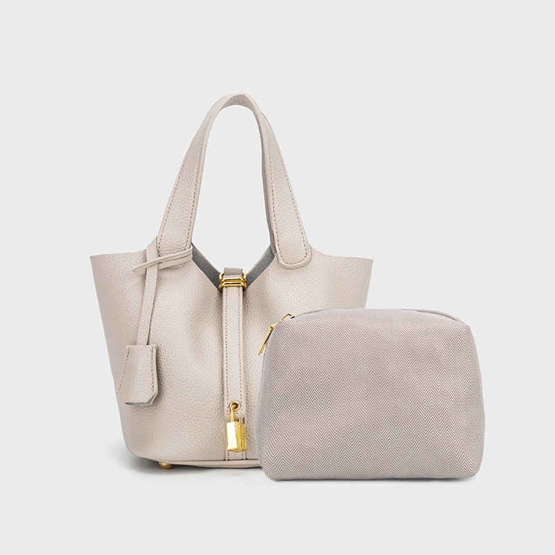 Free shipping fashionable women's handbag simple bucket bag steamed bun mother bag fashionable and versatile women's bag