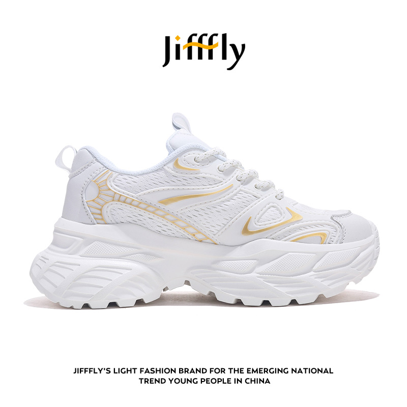 Jifffly designer shoes free shipping high quality outdoor vintage trainer shoes message height increase casual shoes for woman white black