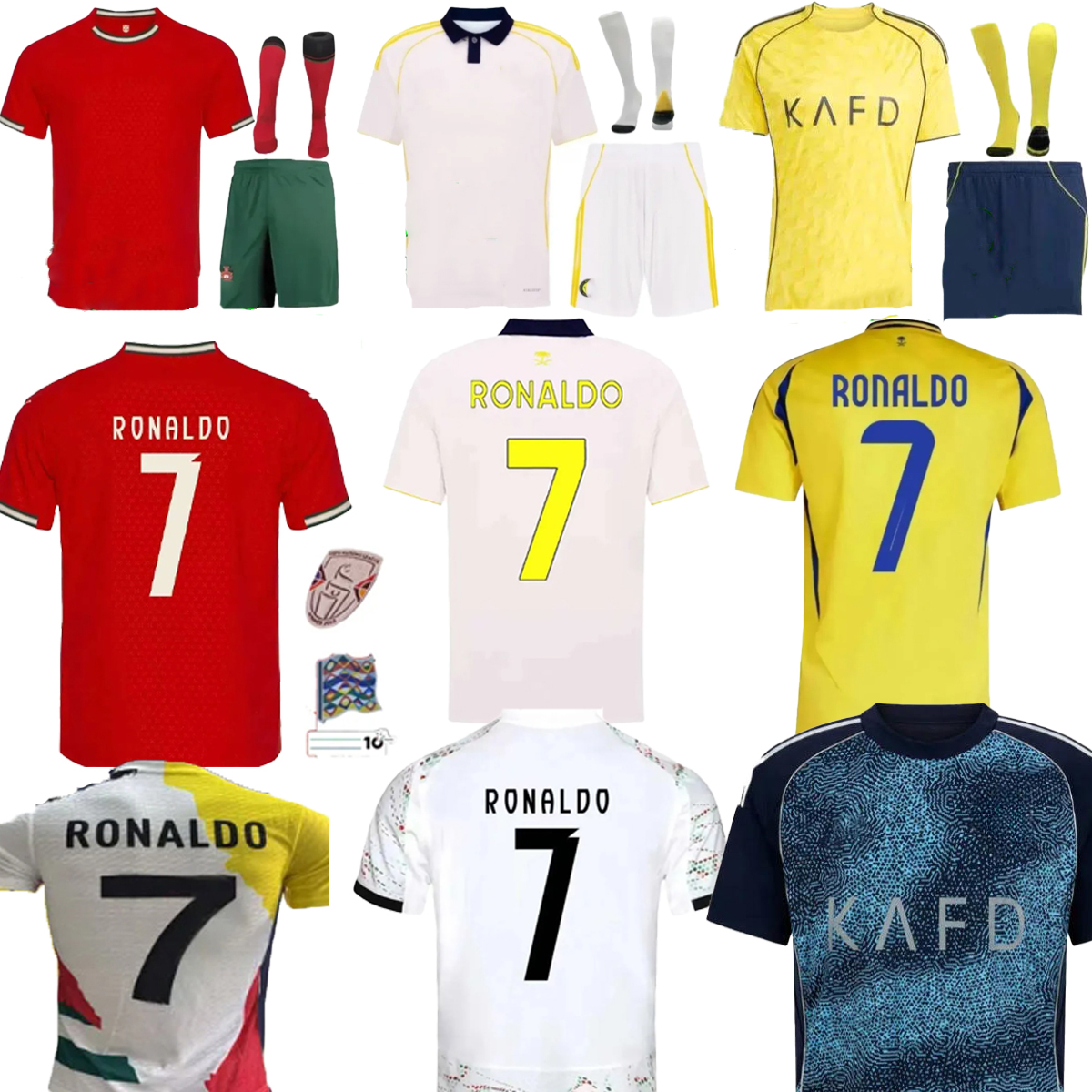 25 26 Al Nassr FC soccer Jerseys Ronaldo Kids Kit child uniform 2025 2026 Home yellow CR7 boys Football shiirt T Al-Nassr away MARTINEZ GHAREEB. football jersey