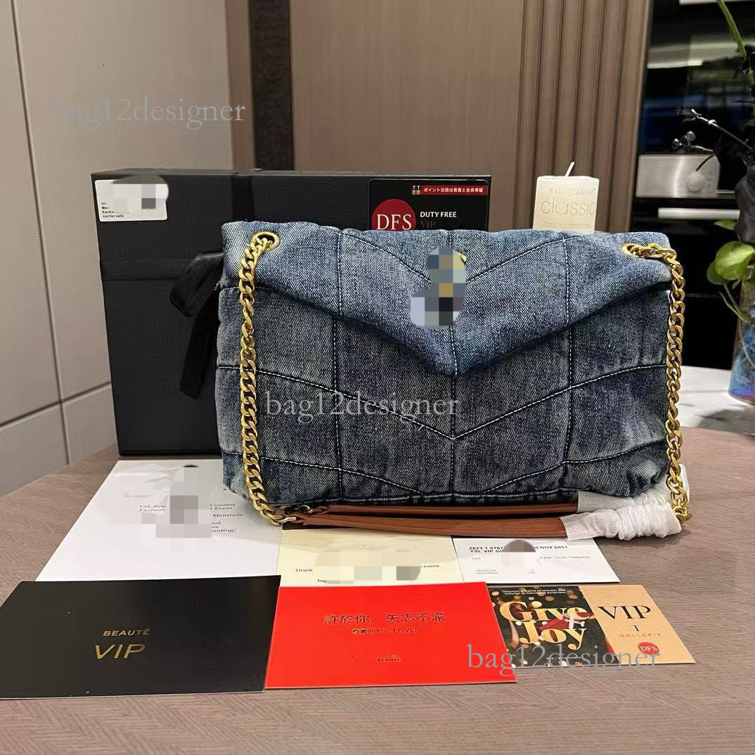 Replica of luxury bags Membership Gift VIP Washed Denim Cloud Chain Quilted designer bag Messenger Bag Built In Notforsale