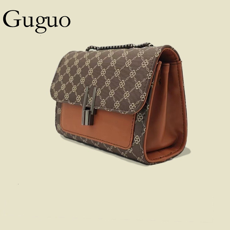 Guguo Free Shipping New Designer Bag High-end Shopping Bag Luxury Crossbody Bag Small Square Bag Polka Dot Print Versatile Fashion Shoulder Bag Chain 