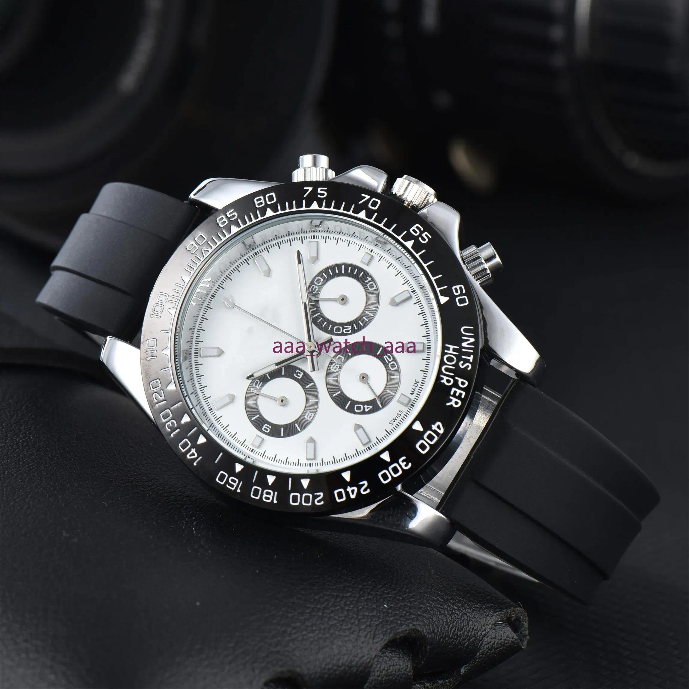 Mens DAY TONA Automatic quartz Movement watch multifunction Wristwatch Designers Men Watches Stainless Steel Strap Gold Wristwatches Montre de luxe LAW