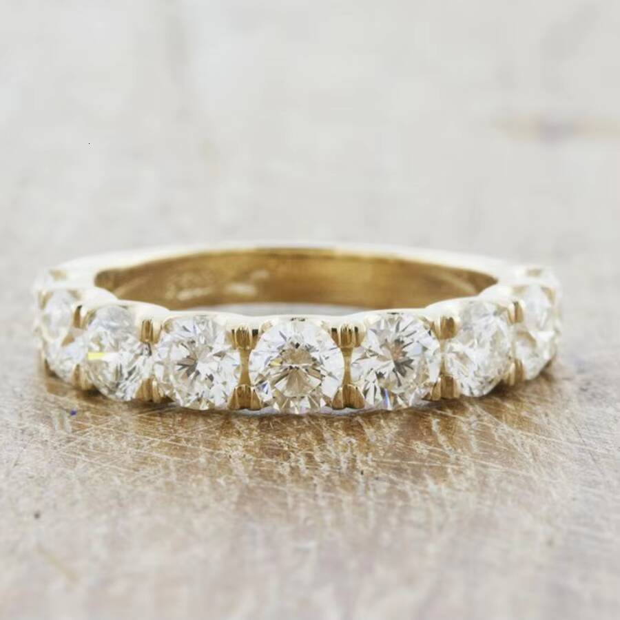 Customizable 18K Gold Plated Wedding Ring Set Modern Trendy Inlay Zircon Rings Jewelry Women Fashion Rings