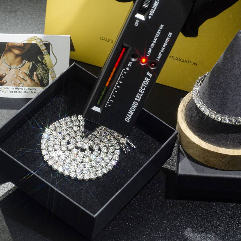 Stylish Wholesale Moissanite Tennis Bracelet with 3MM Round Brilliant Cut Diamonds on 925 Silver Fine Chain