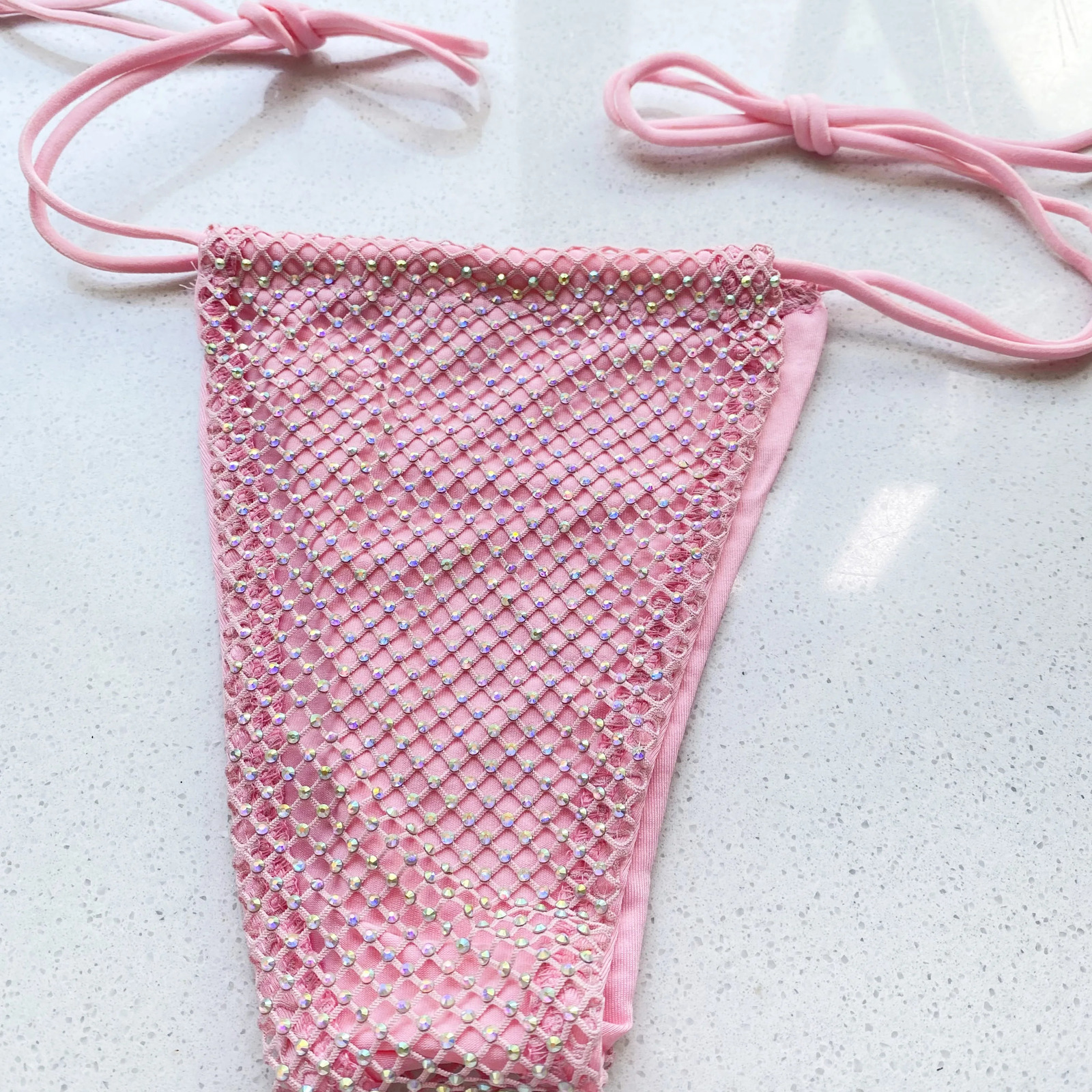 Women s Sexy Bikini Set Swimwear Bling Rhinestone Sliver Crystal Diamond Swimsuit Halter Push Up Bandage Beachwear 250906