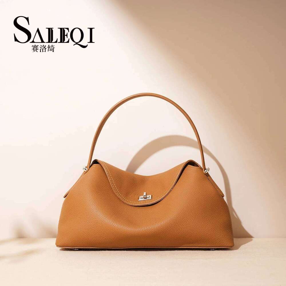 Genuine Grade Cow Leather Fashion Women's Black Handbag Deisgner Cowhide Shoulder Crossbody Female Bag Beige Coffe Brown