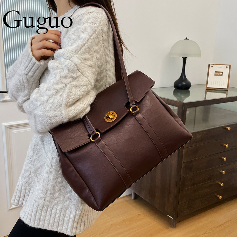 Guguo Free Shipping New Designer Bag High-end Shopping Bag Underarm Retro Fashion Tote Bag For Women Simple Casual Shoulder Bag High-end Women's 