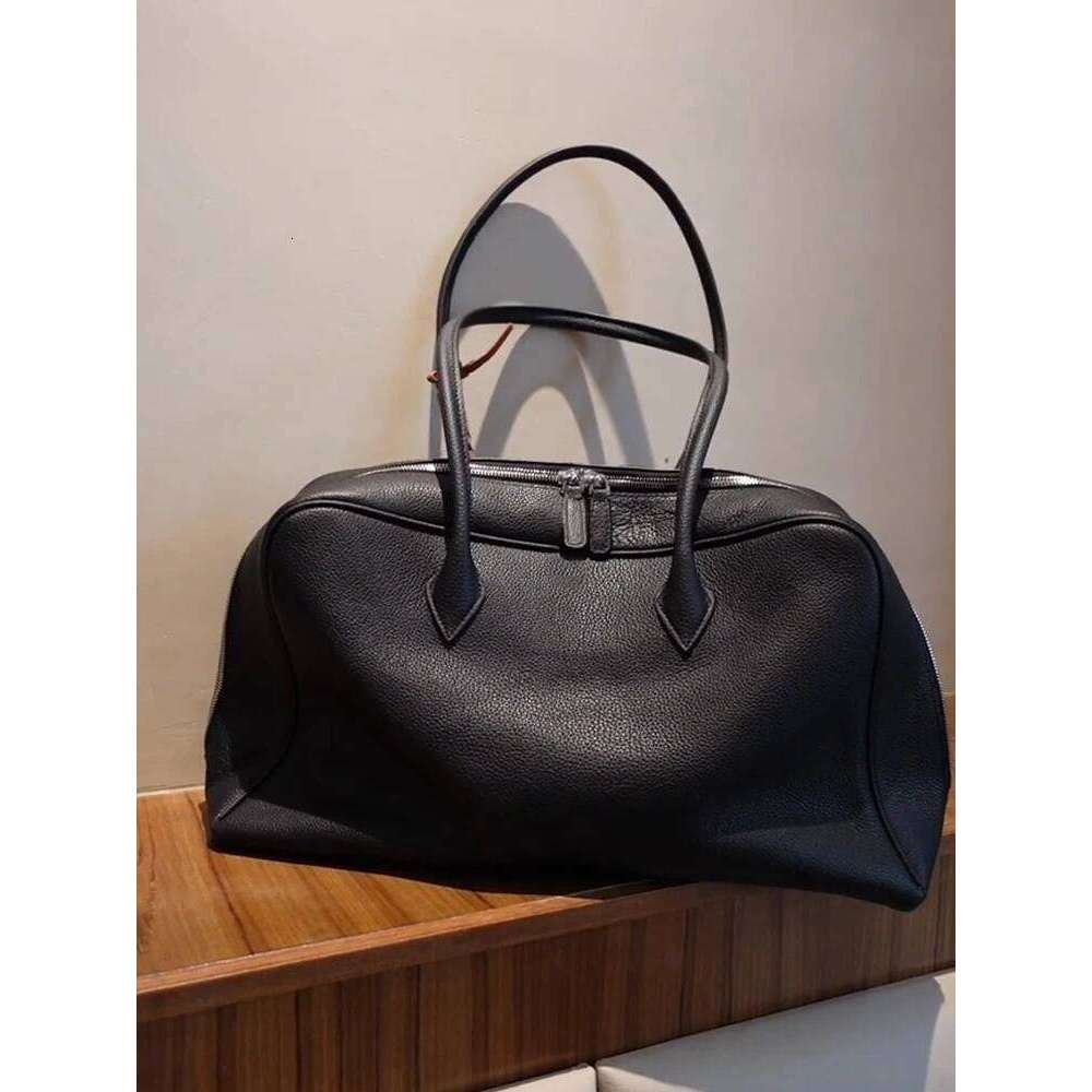 Large Capaci Genuine Leather Tote Women's 2025 New Faion Commuter Oulder Bowling Boston Bag Soft Handbag