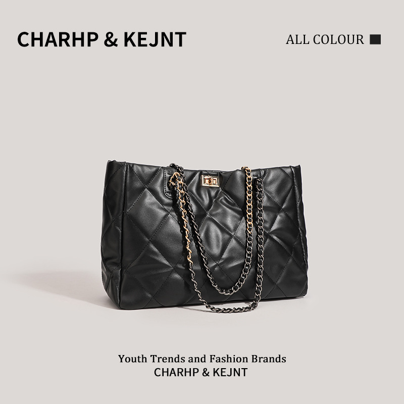 CHARHP&KEJNT large capacity tote female rhombus chain armpit commuter single shoulder bag