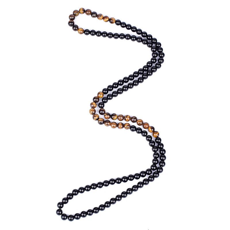 Hematite Obsidian Tiger Eye Beads Necklaces Men Fashion Triple Protection Necklace for Magnetic Health Protection Jewelry 250906