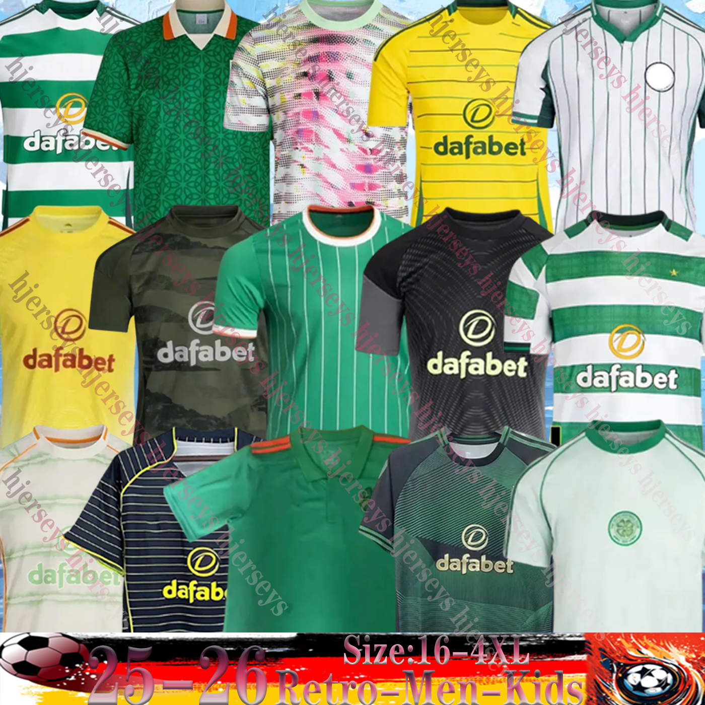 25 26 Celts Soccer Jerseys celticfc jersey 2025 2026 Home Away football shirts EDOUARD Men kids kits IDAH KYOGO MCGREGOR SCHMEICHEL irish celticfootball jerseys set