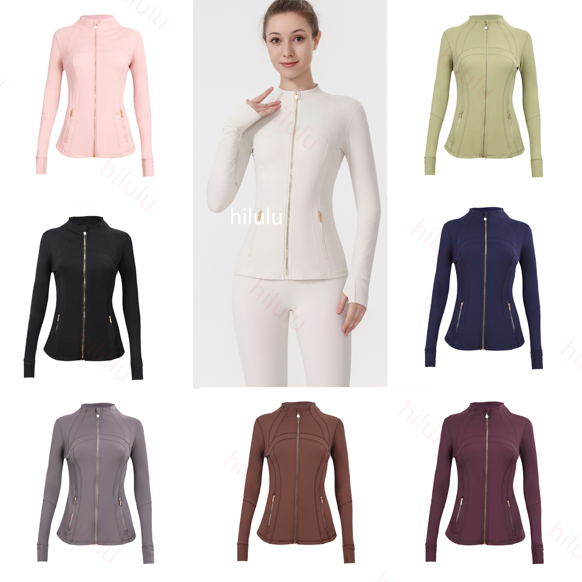 Jacket Workout Gold jackets Yoga Womens Top Breathable Running Gym Activewear Jacket with stylish Rose Gold Zip Coat in Black Red Navy doublet outdoor Diving Jacket