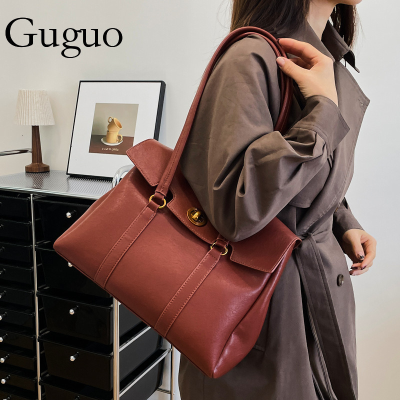 Guguo Free Shipping New Designer Bag High-end Shopping Bag Underarm Retro Fashion Tote Bag For Women Simple Casual Shoulder Bag High-end Women's 