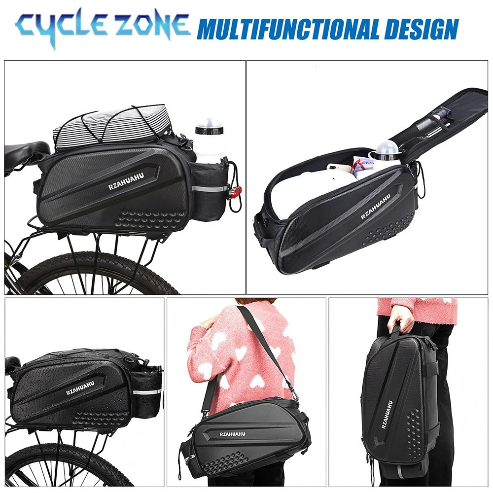 Large Capacity Bicycle Bag Bike Rear Seat Bag Multifunctional Shoulder Handbag Rack Bags Waterproof Cycling Seat Saddlebag 10L 250906
