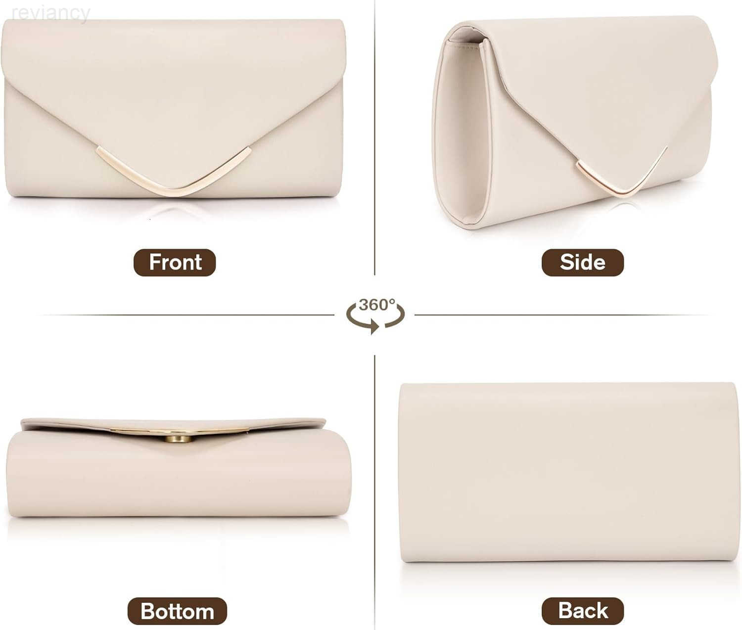 Clutch Purse for Women Trendy Vegan Leather Envelope Evening Bags wChain Wedding Cocktail Party Formal HandbagsW250908