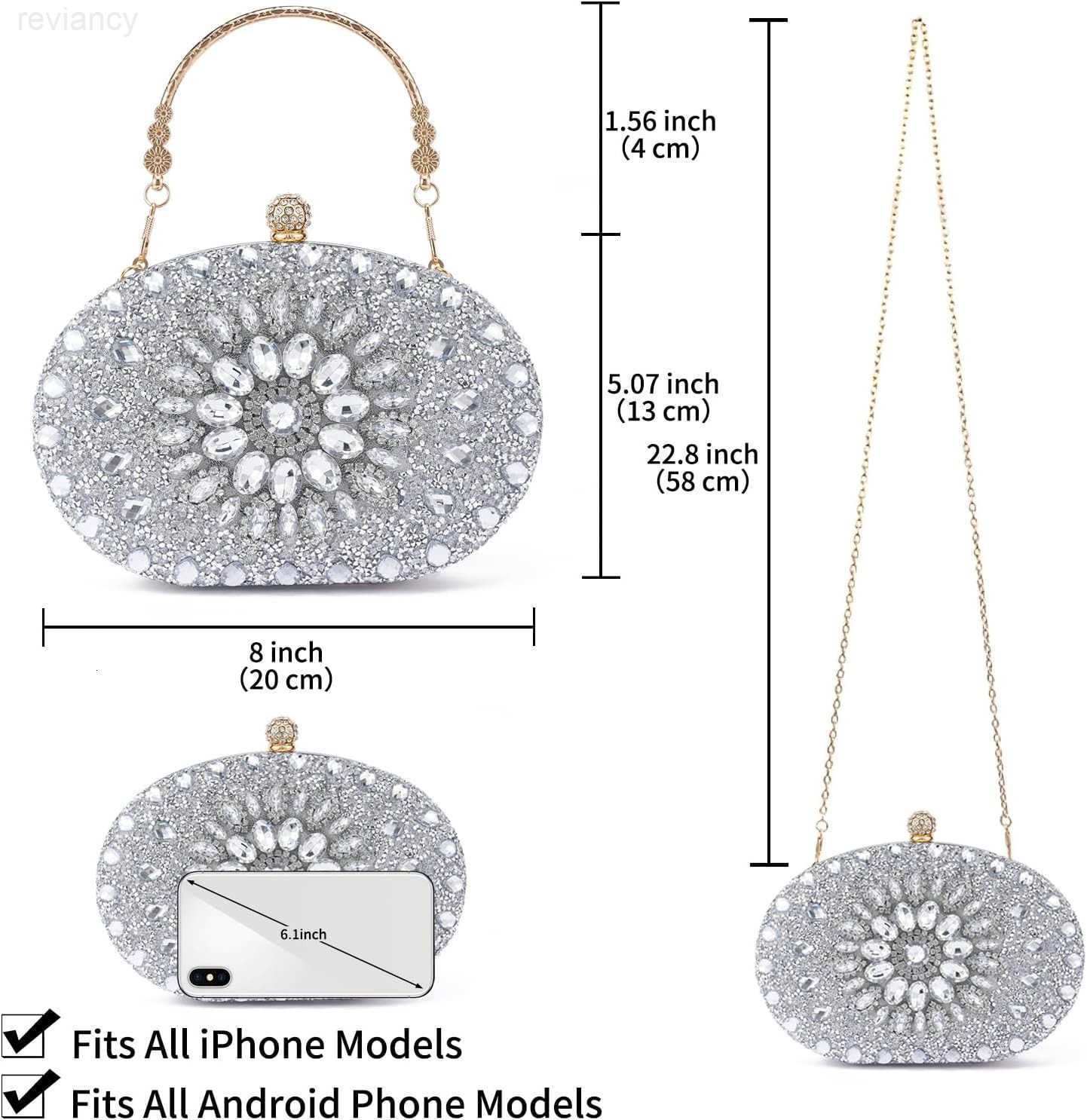 Womens Evening CluTCh Purses RhinESTone Bag Handbags For Weddings Formal Prom PartyW250908