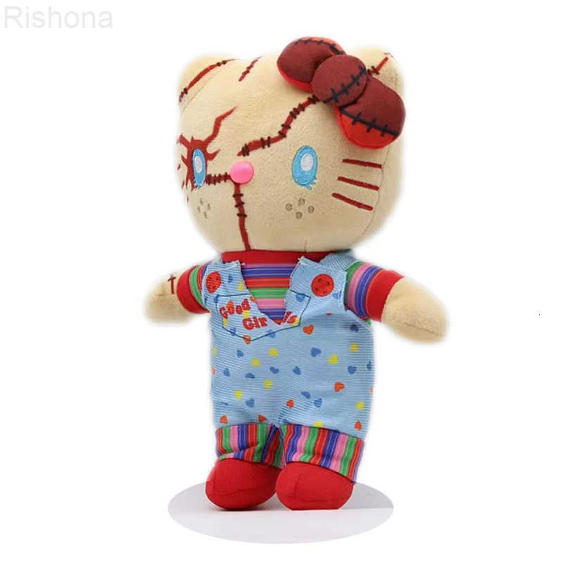 Sanrio Hello Kitty Novelty Alternative Halloween Creative Plush Toy Scary Style Friend Gift Clown Plush Doll Kawaii Stitch Plush H251104