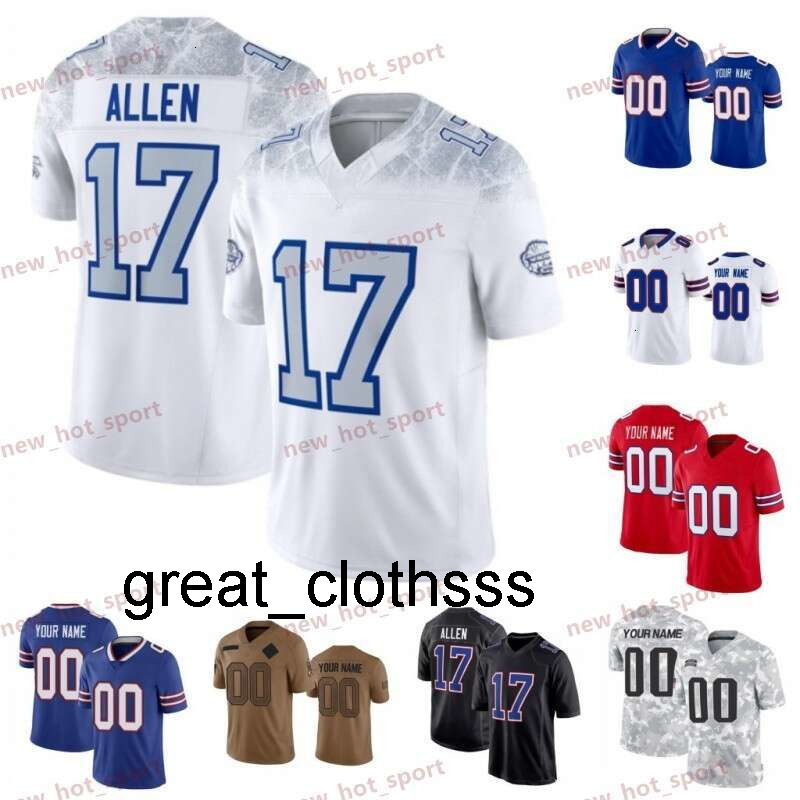 Maxwell Hairston Josh Allen 2025 Rivalries Football Jersey Khalil Shakir James Cook Joey Bosa Keon Coleman Gregory Rousseau Matt Milano Dion Dawkins Mack Hollins