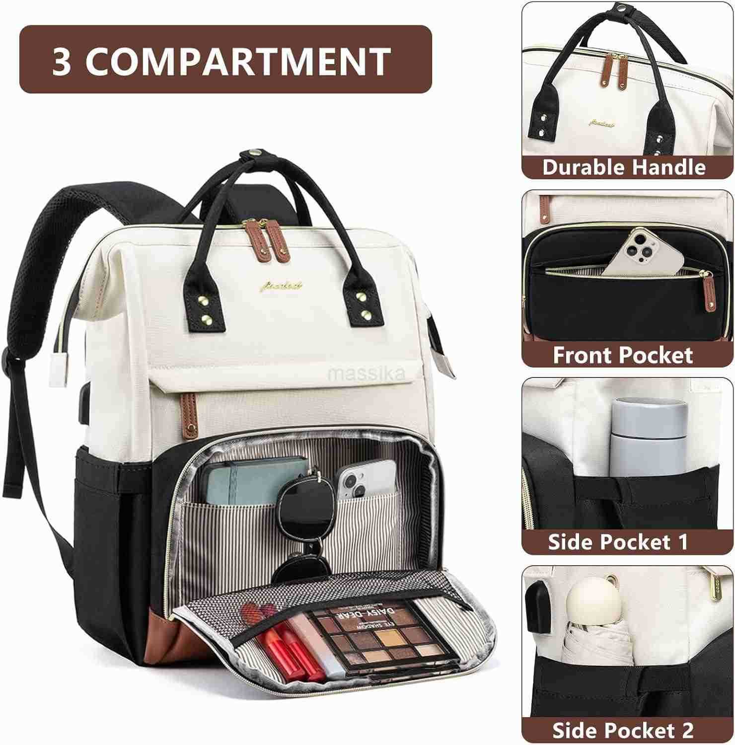 Backpack for Women Work Bags 156 inch Laptop Backpack Purse Waterproof Backpacks with USB Charger College Bookbag Casual Business Computer Backpack fo