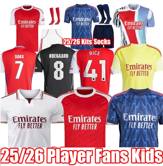 25 26 SAKA EZE soccer jerseys Zubimendi MARTINELLI 2025 2026 football shirt Men Kids kit ODEGAARD Nwaneri SALIBA RICE HAVERTZ MADUEKE