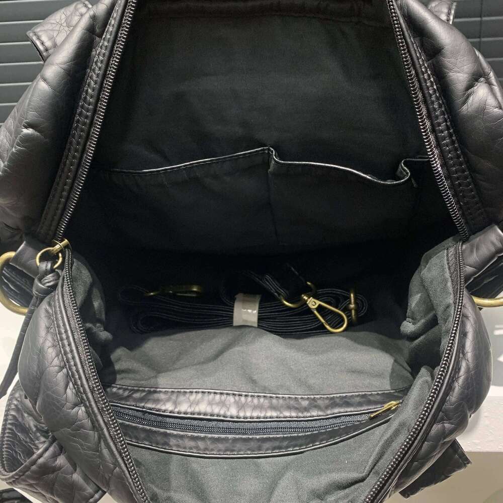 Women's Fashion Retro Tote Soft PU Leather Large Capacity Shoulder Bag Y2k Punk Multi Pocket Crossbody Handbag