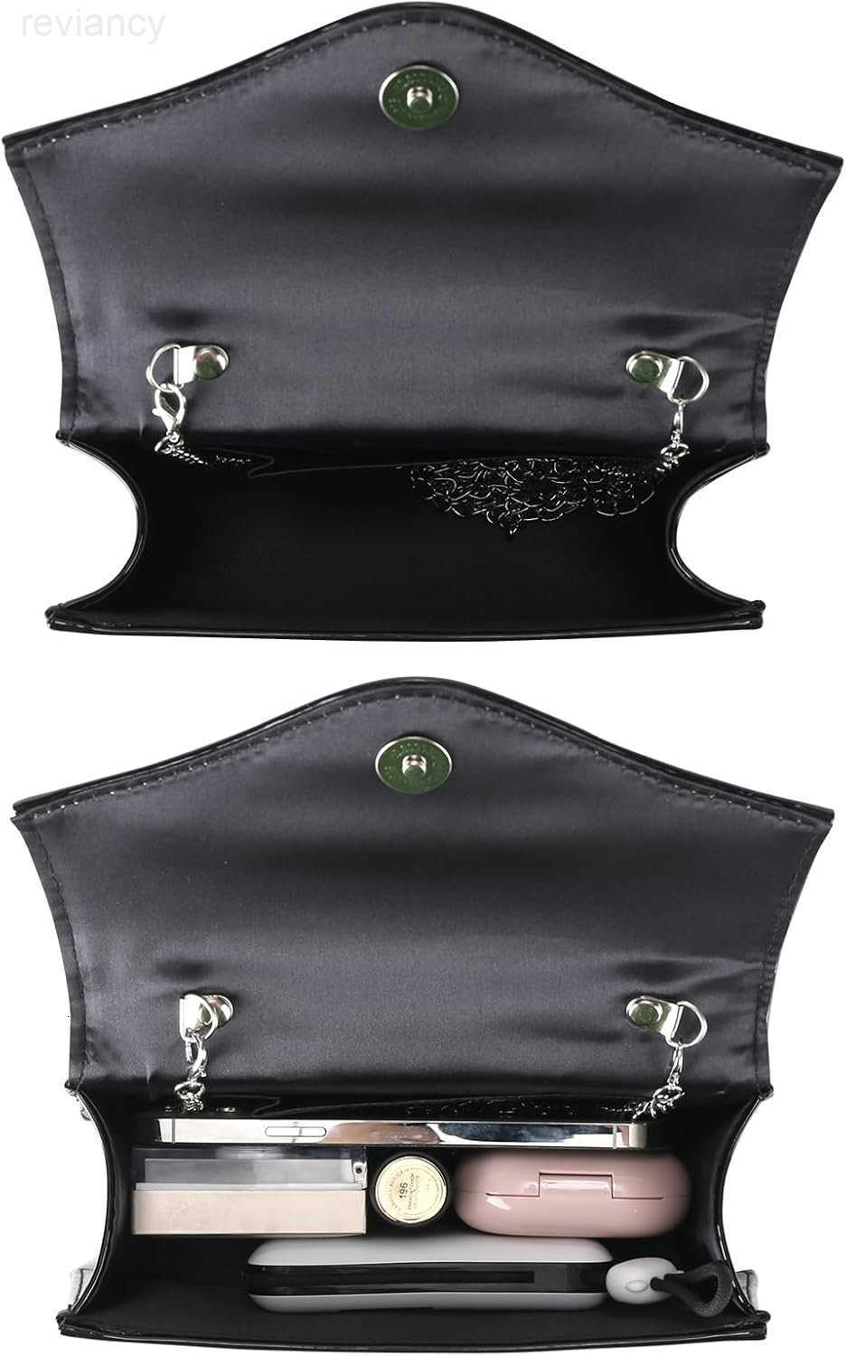 Womens Evening Bag Bridal Party Clutch Purses Cocktail Prom Handbags with Patent LeatherW250908